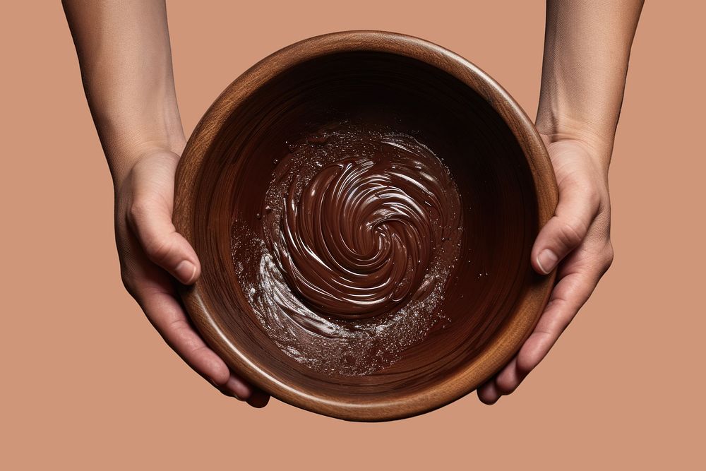 Hand bowl sachertorte chocolate. AI generated Image by rawpixel.