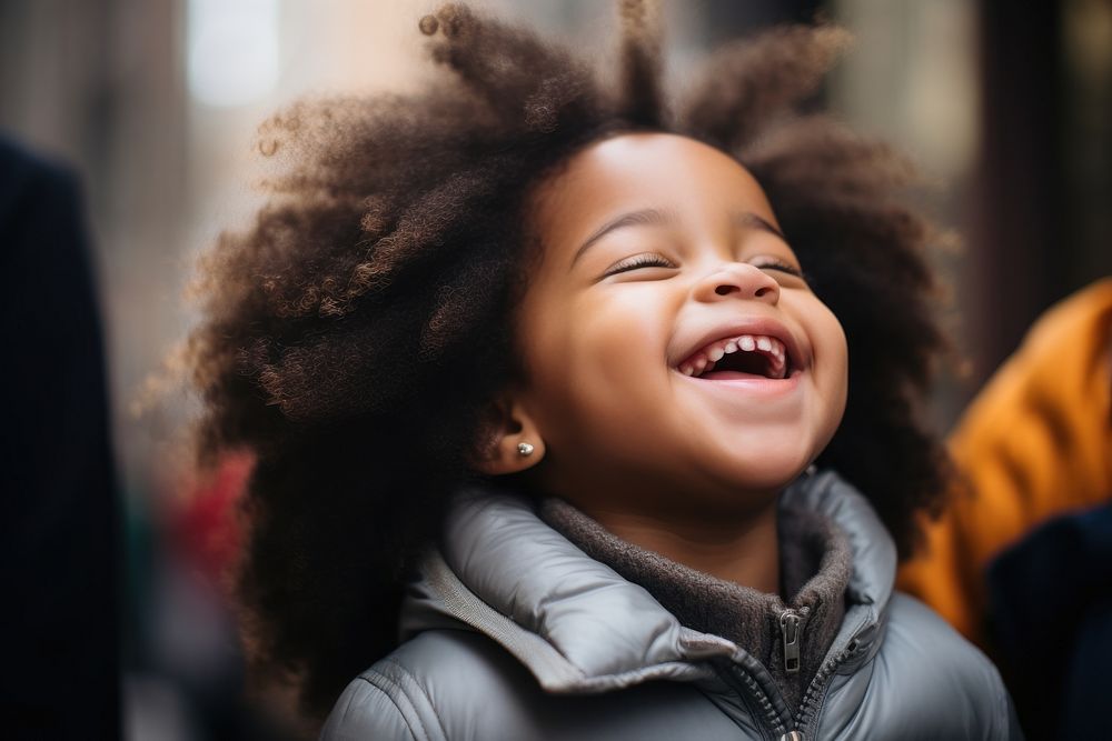 Happy toddler enjoy morning light