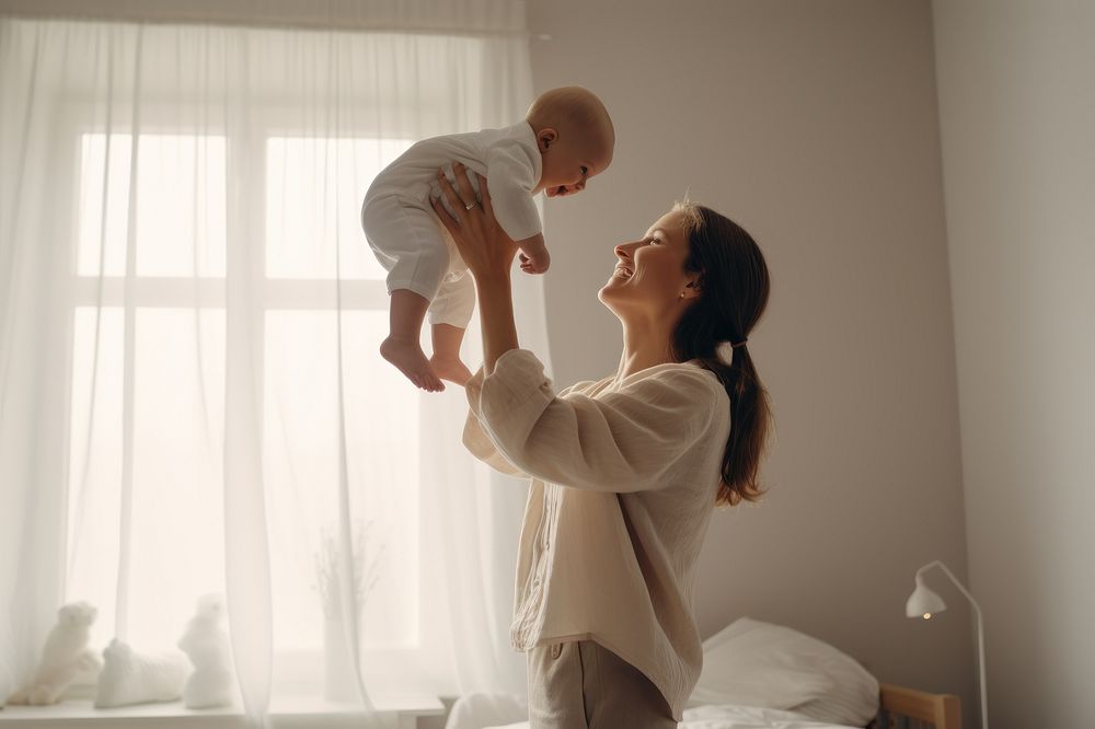 Happy mom & baby AI generated image