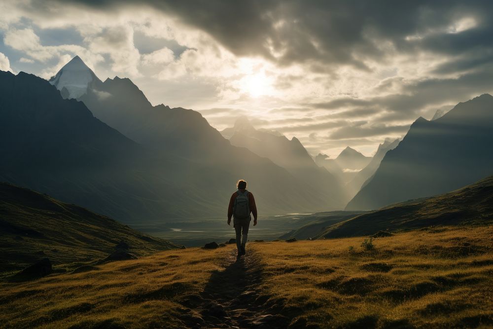 Man walking in nature AI generated image