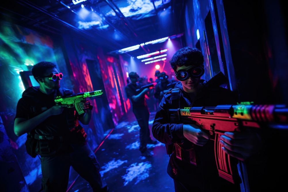 People playing laser tag AI generated image