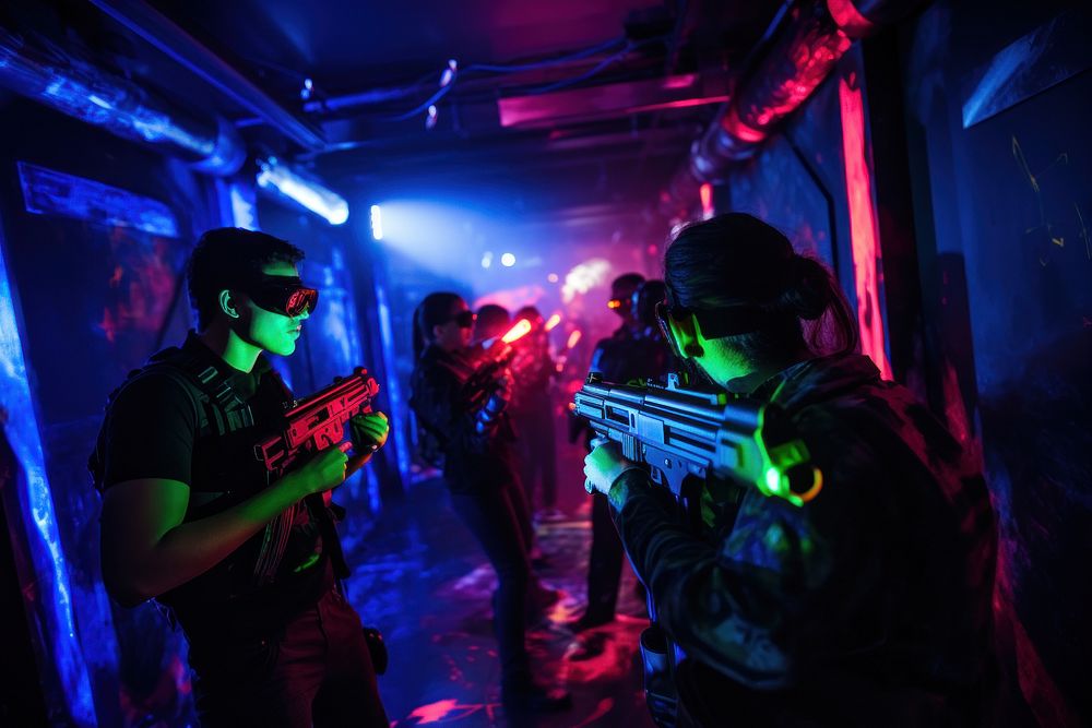 People playing laser tag AI generated image