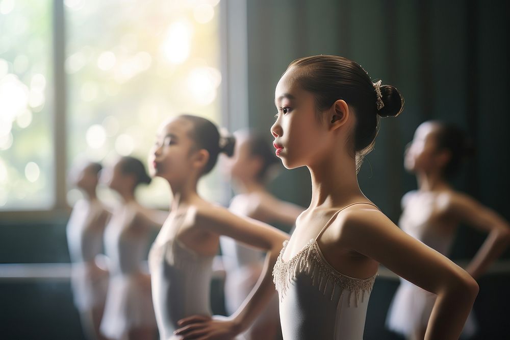 Dancing practicing ballerina ballet. 