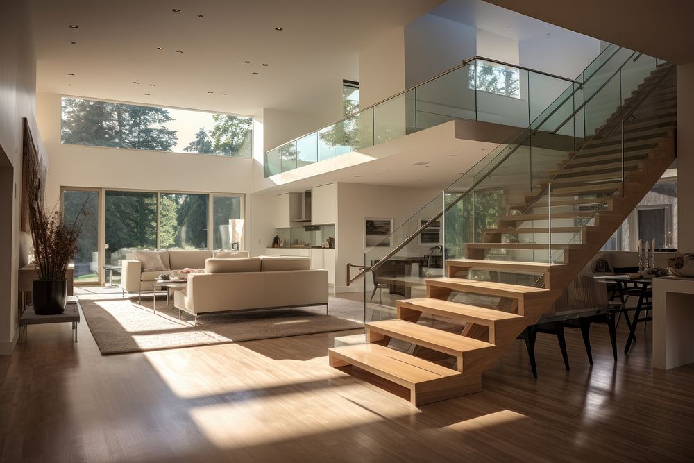 Minimal living room with natural light