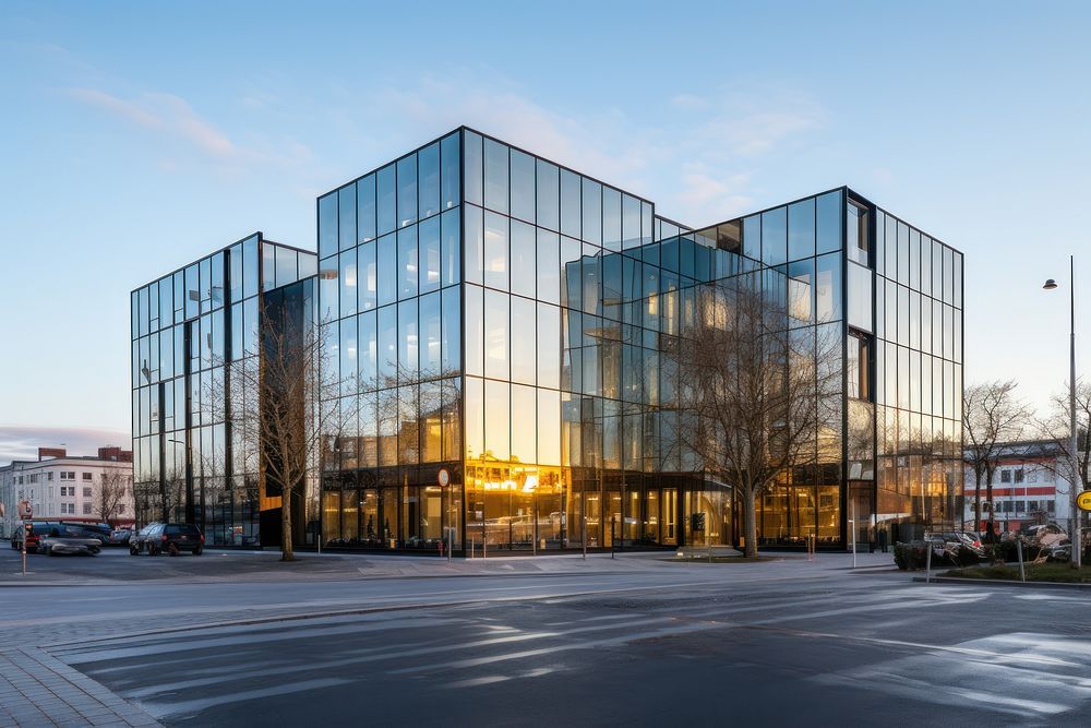 Building with glass windows 