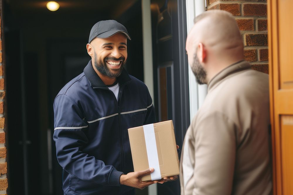 Cheerful delivery man