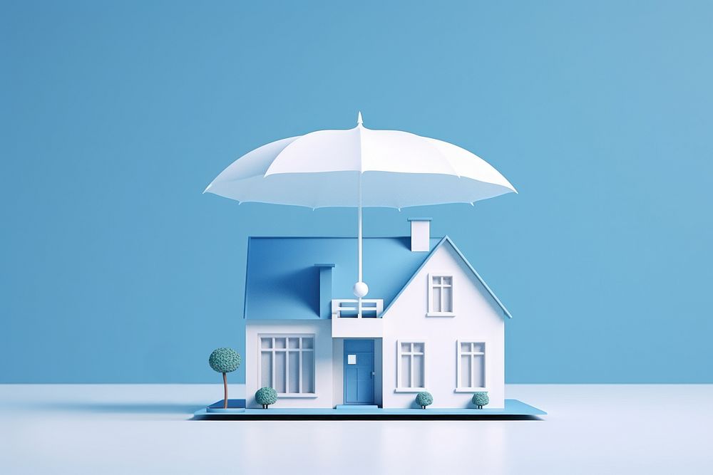 House architecture building umbrella. AI generated Image by rawpixel.