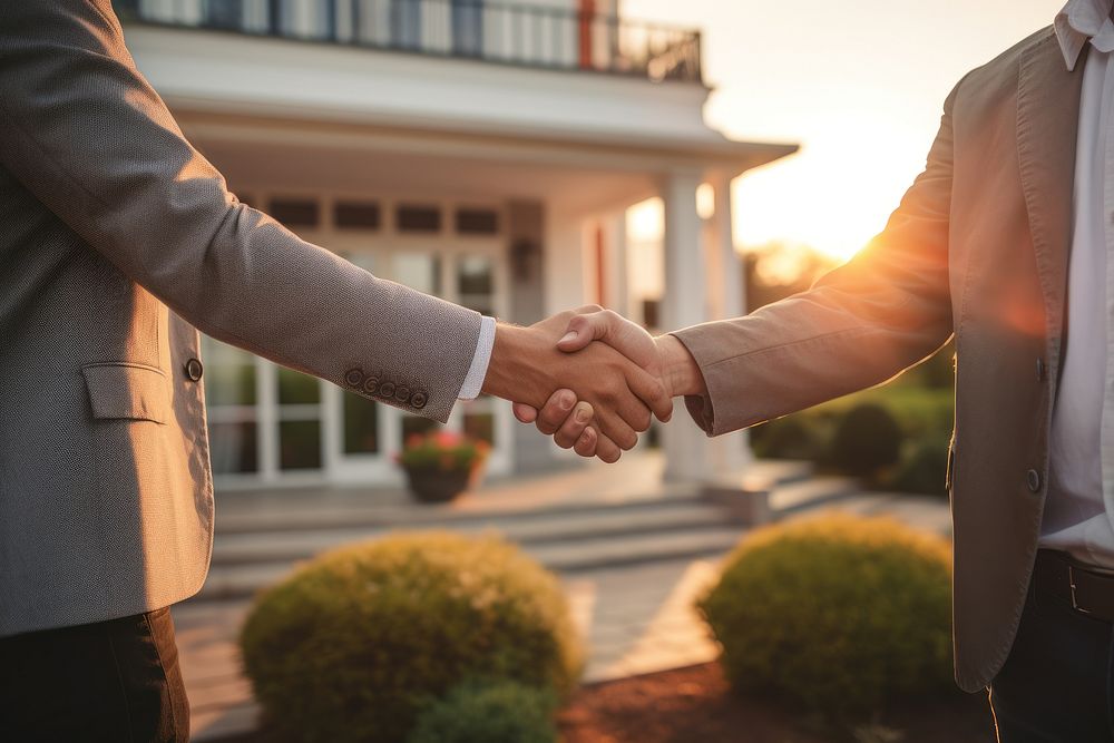 Realtor handshake with client