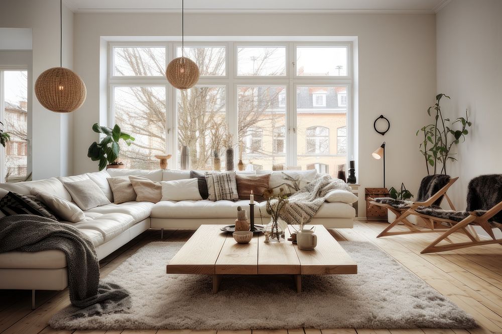 Scandinavian living room AI generated image