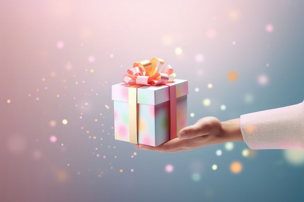 Gift hand illuminated celebration. AI generated Image by rawpixel.