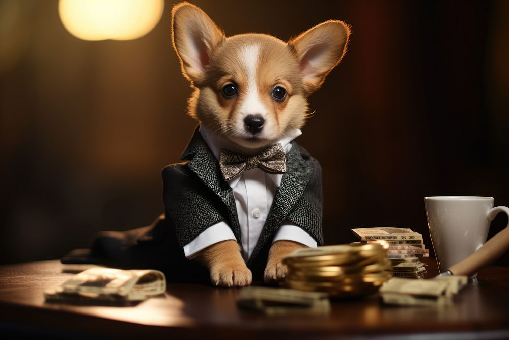 Chihuahua wearing suit  image