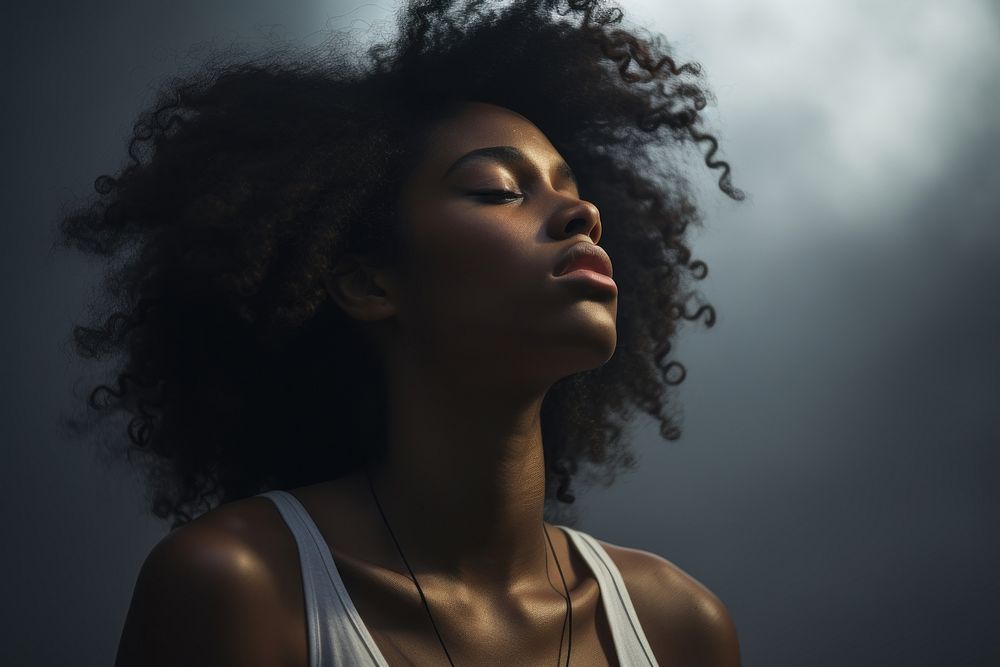 Depressed black woman AI generated image