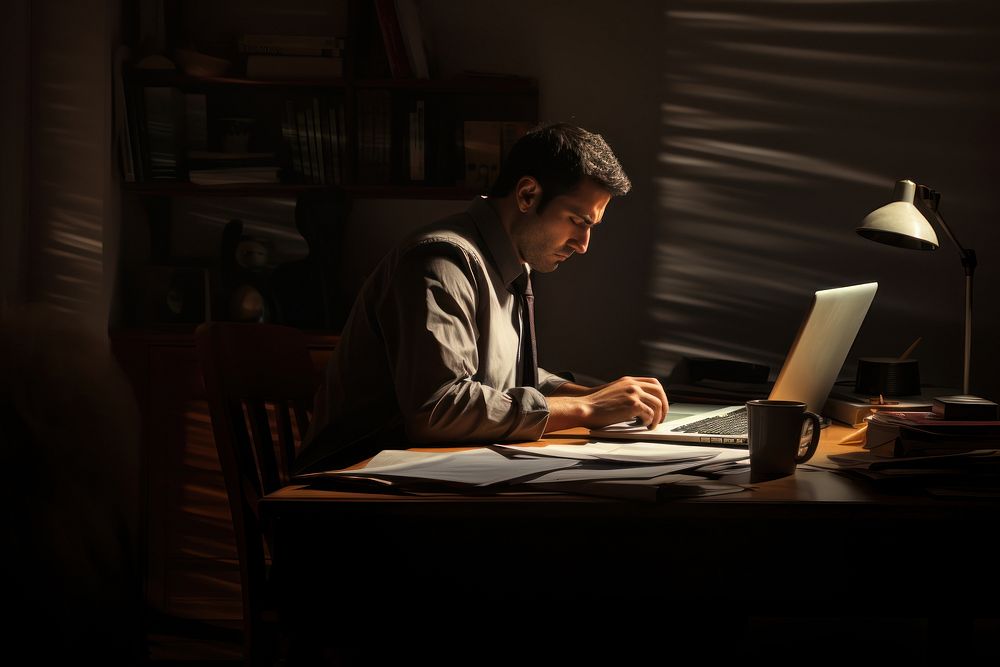 Desk furniture computer working. AI generated Image by rawpixel.