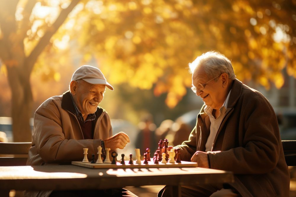 Chess game men togetherness. 