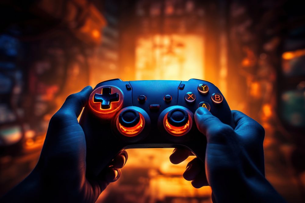 Hand photography joystick technology. AI generated Image by rawpixel.