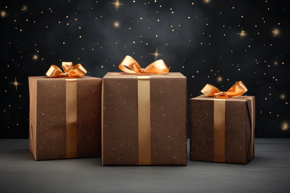 Festive gift boxes AI generated image