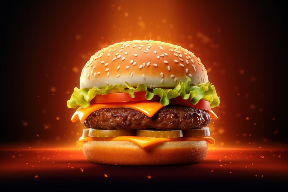 Food hamburger condiment vegetable. AI generated Image by rawpixel.