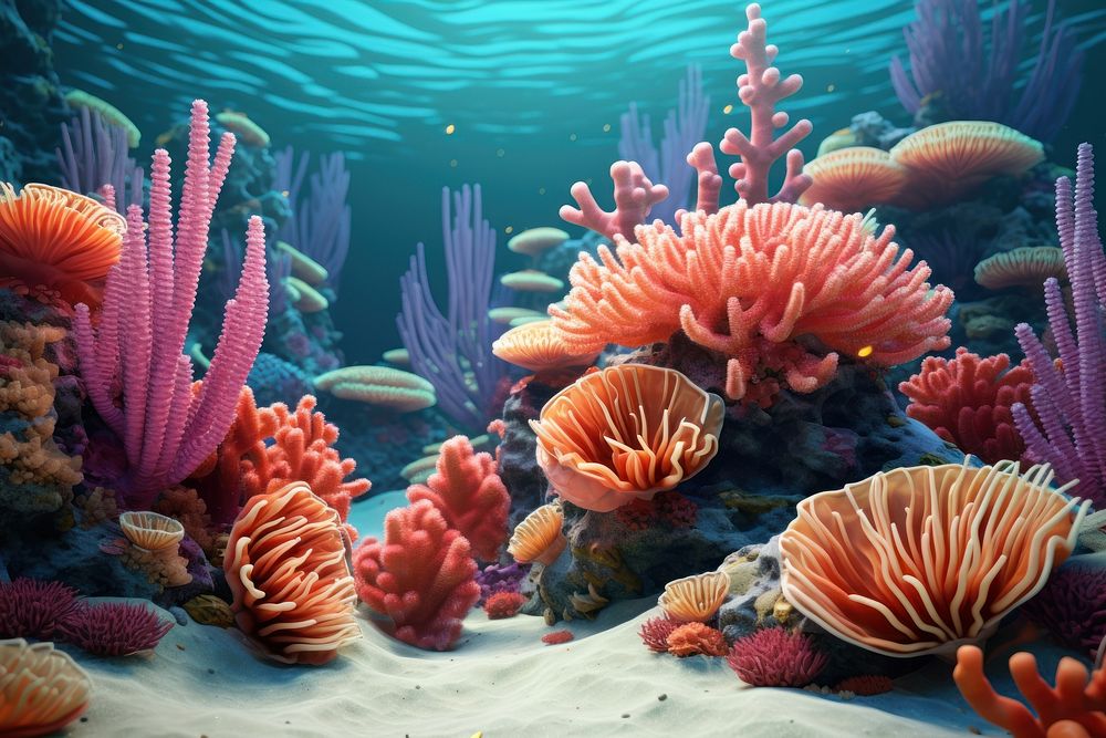 Coral reef illustration AI generated image