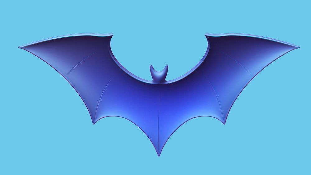 Blue bat silhouette on blue