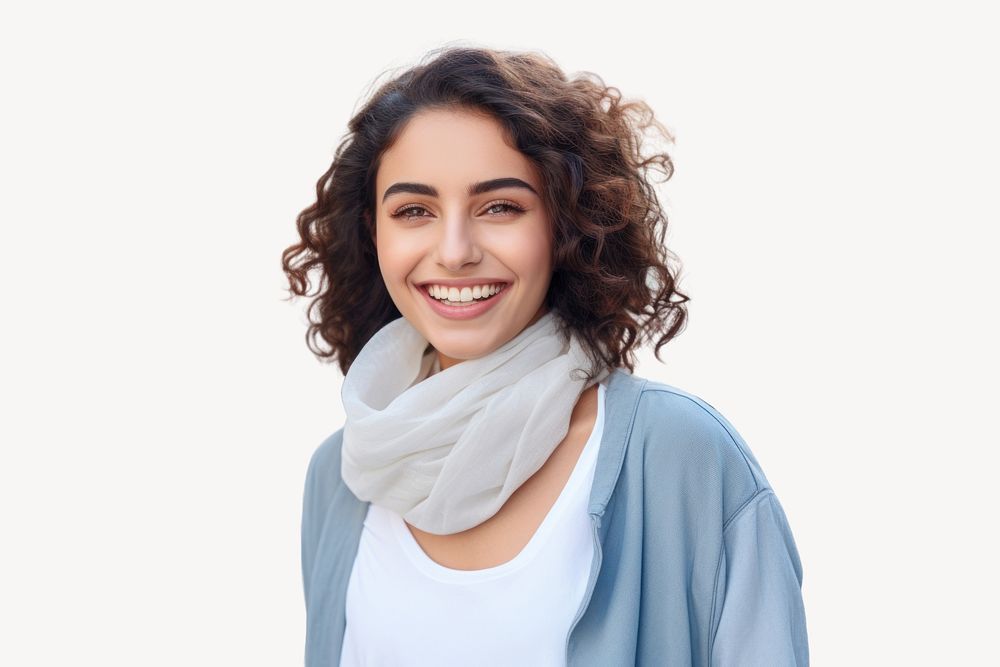 Scarf adult smile relaxation. AI generated Image by rawpixel.