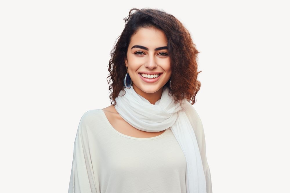 Scarf adult smile individuality. AI generated Image by rawpixel.