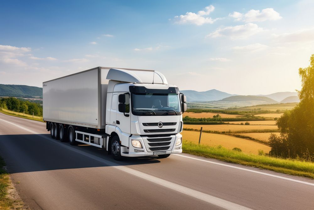 Cargo truck on sunny day  image