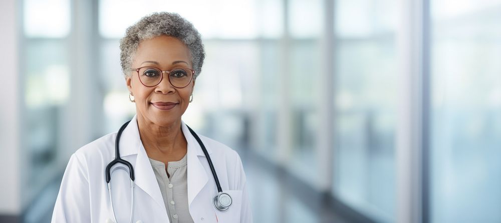 Senior African American female doctor AI generated image