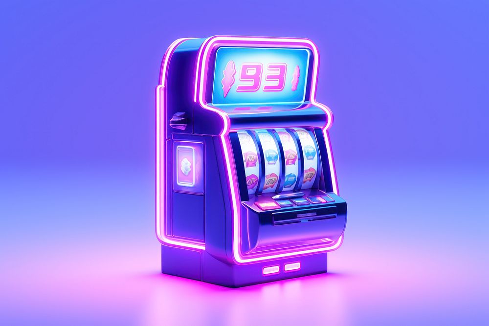Gambling machine game illuminated. AI generated Image by rawpixel.