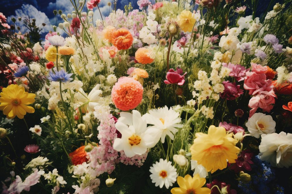Colorful flower background AI generated image