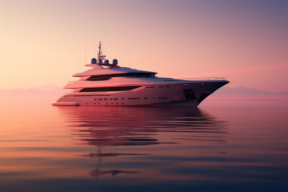 Luxury yacht in the morning illustration