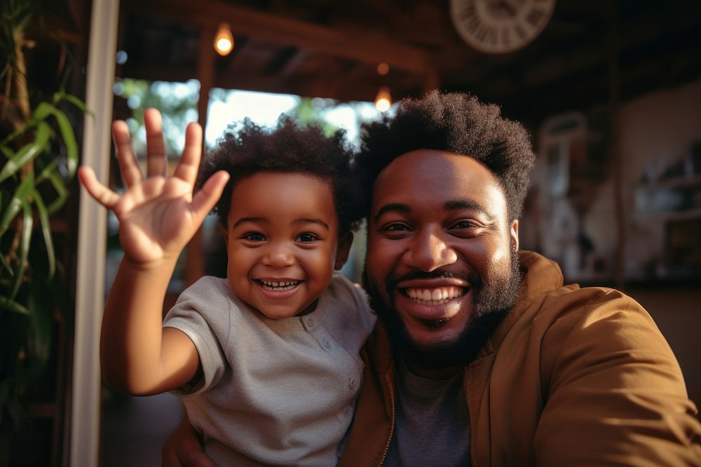 Happy African American family  image