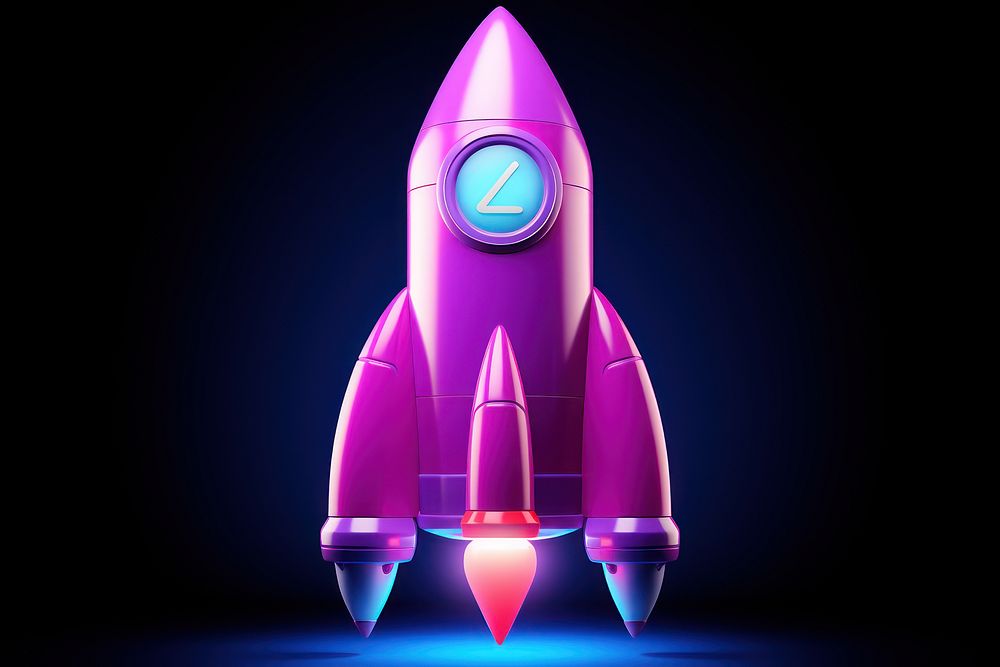 Vehicle purple rocket transportation. AI generated Image by rawpixel.