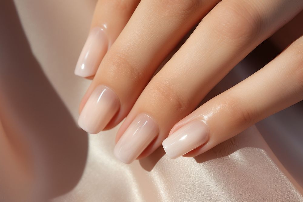 Woman hand's with beige nails. 