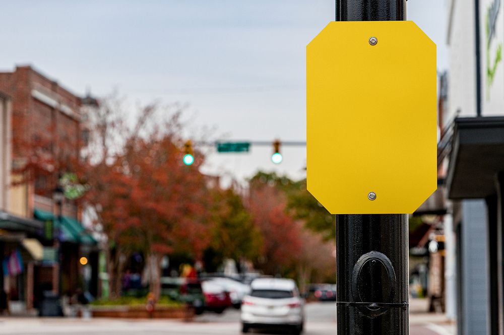 Road sign with blank space