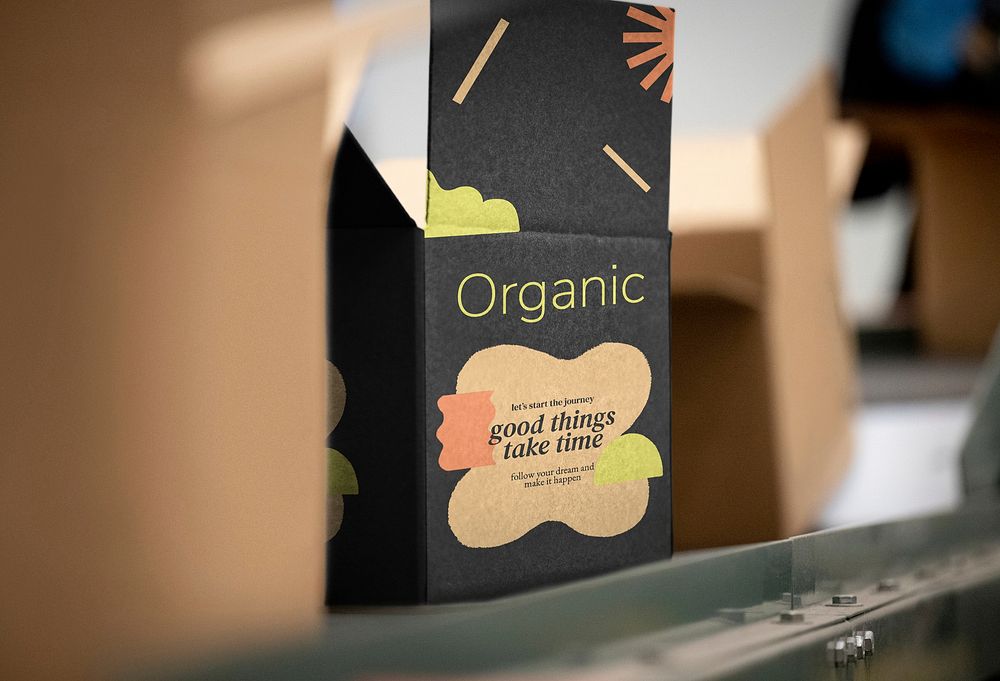 Product box mockup, realistic packaging psd