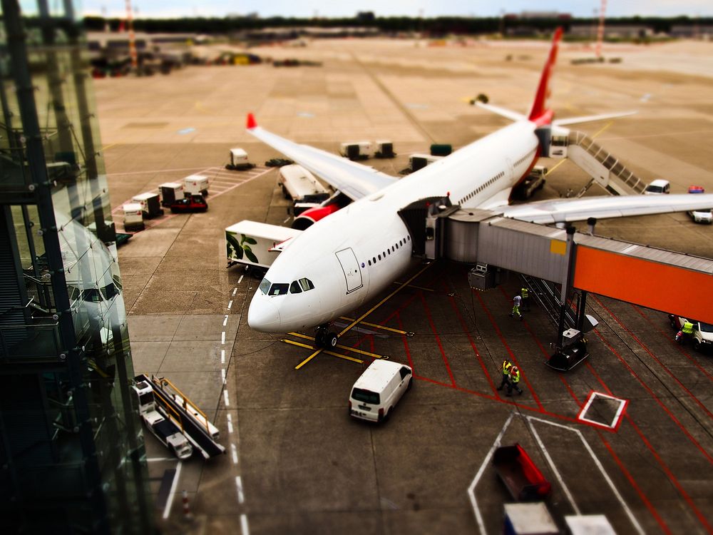 Airplane on a runway. Free public domain CC0 photo.