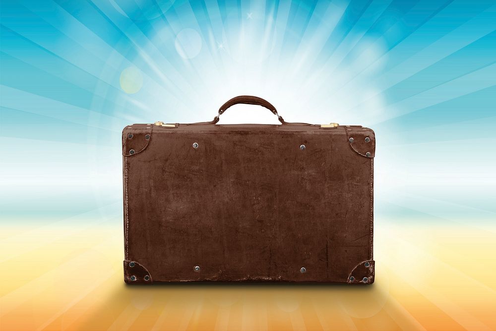 Vintage suitcase mockup psd