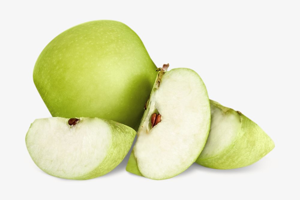 Green apples isolated image on white