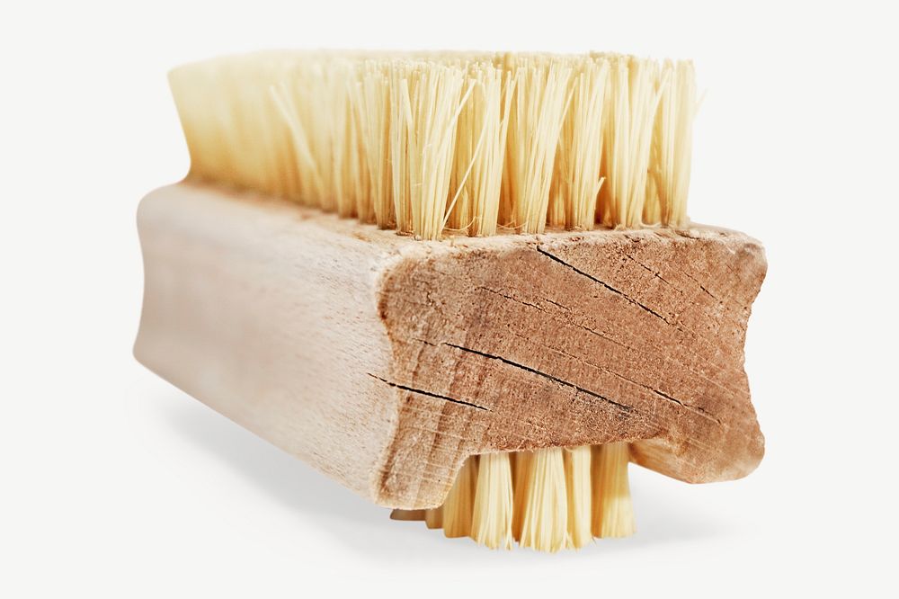Wooden cleaning brush isolated object psd