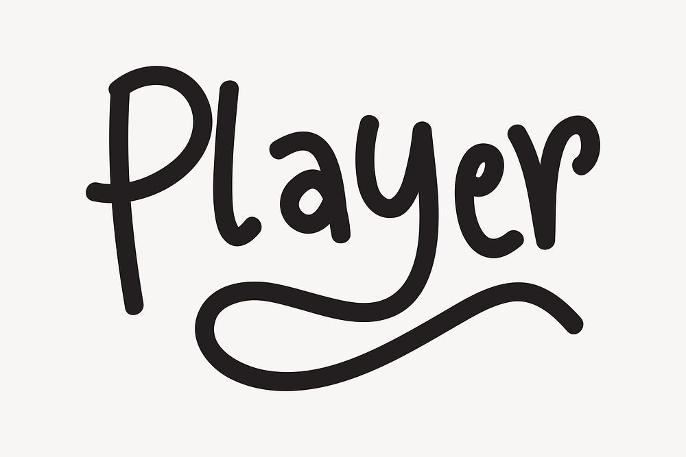 Player word, cute font typography vector