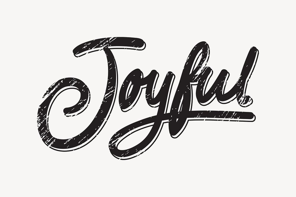 Joyful word, positive text & typography collage element vector
