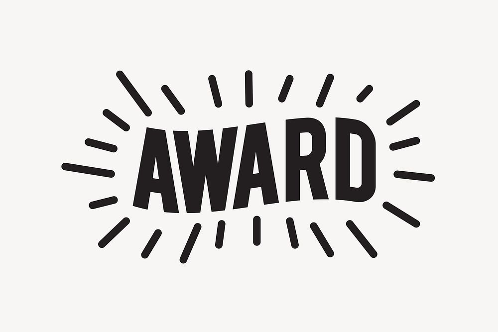 Award word, black text collage element vector