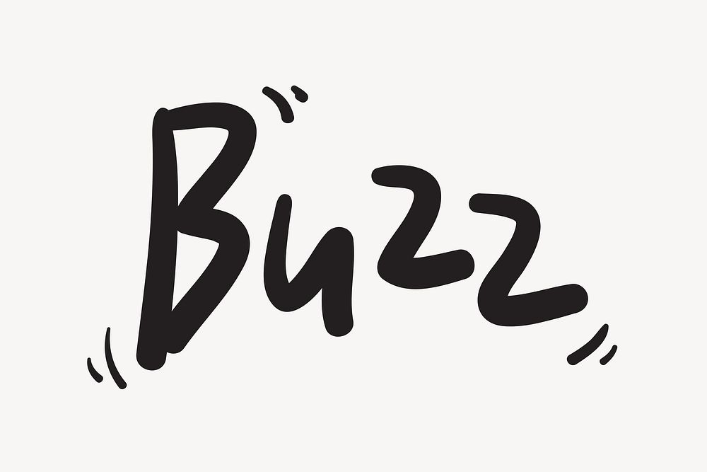 Buzz word, handwriting typography collage elelment vector