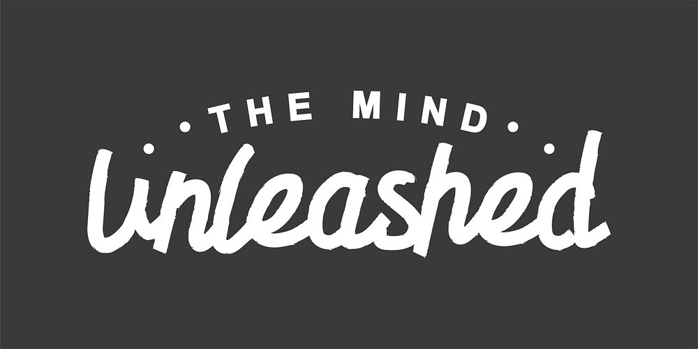 The mind unleashed word, white typography collage elemen