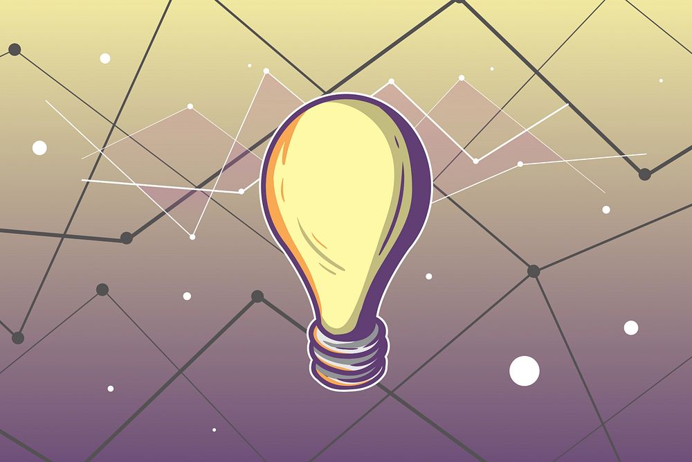 Light bulb illustration gradient background, creativity