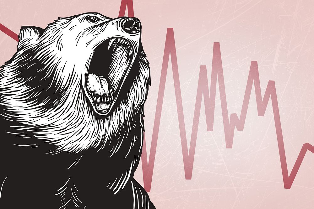 Bear market background, stock trend & moeny