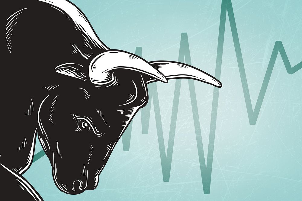 Bull market illustration background, trading trend