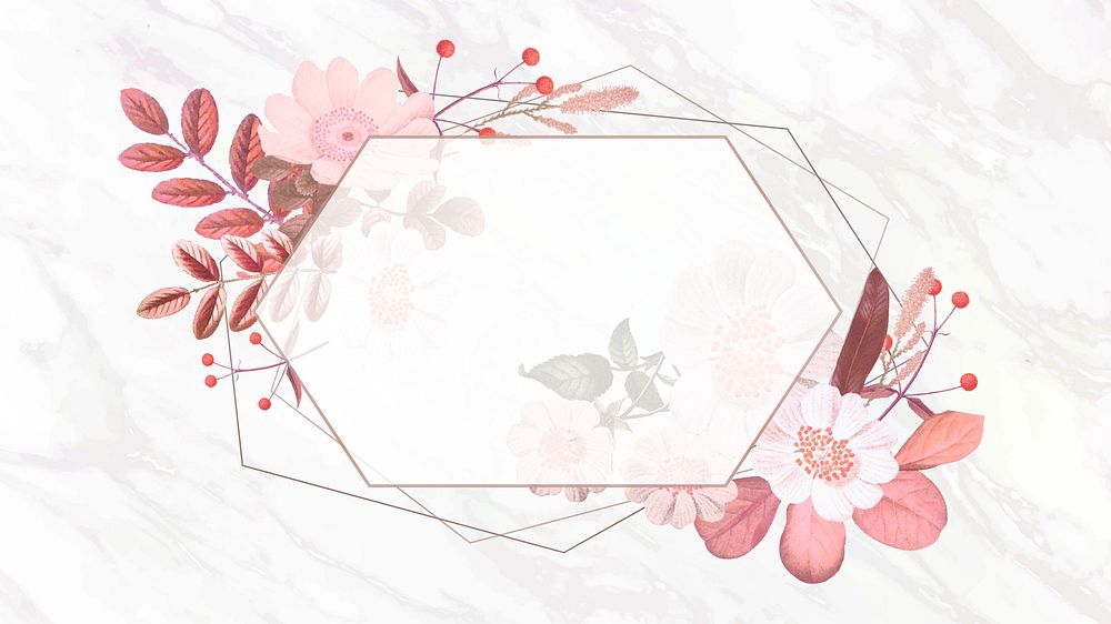 Pink flower frame desktop wallpaper