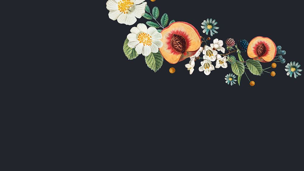 Flower peaches border desktop wallpaper