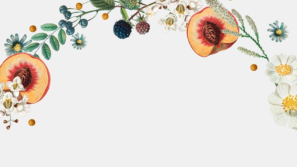 Flower peaches border desktop wallpaper